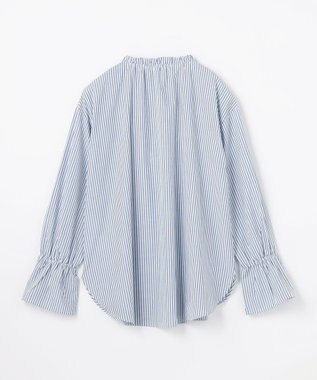ANY L エニィファンクションハイネックブラウス ブルーストライプ