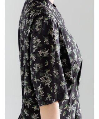 Te chichi 【LIBERTY FABRICS】ウエストタックワンピース ブラック