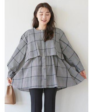 AMERICAN HOLIC サッカーワントーンティアードチュニック Gingham Check