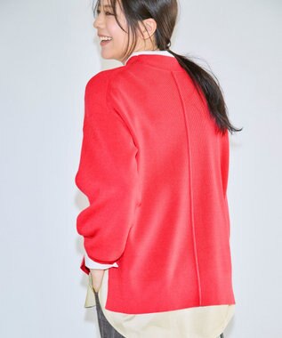 ANY SIS S ラインポイント ニット コーラル