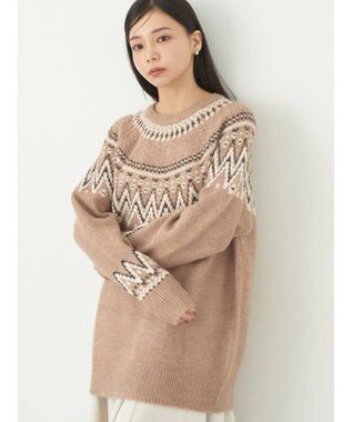 earth music&ecology オーロララメノルディックチュニック Mocha