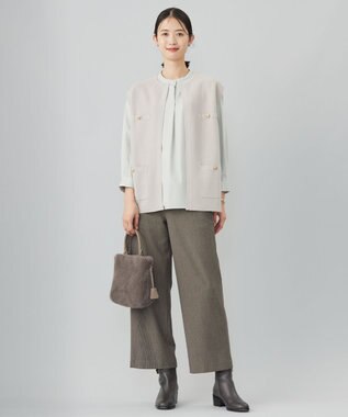 J.PRESS LADIES 【WEB限定カラーあり】T/Rアルガンシルク ワイド パンツ ブラウン系