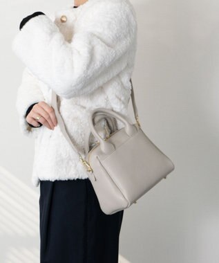 INTER-CHAUSSURES 【CHRISTIAN VILLA】ベーシックレザーハンドバッグ アイボリー