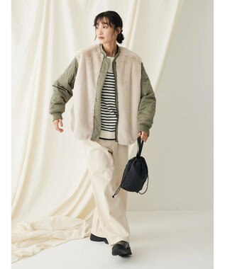 CRAFT STANDARD BOUTIQUE 洗えるモールニットボーダープルオーバー Ivory