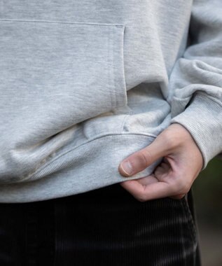 WEGO 【ユニセックス着用ITEM/SMLサイズ展開/裏起毛】ワンポイント刺繍プルパーカー アッシュグレー