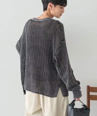 AMERICAN HOLIC メッシュカーディガン Charcoal Gray