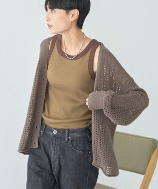 AMERICAN HOLIC メッシュカーディガン Beige
