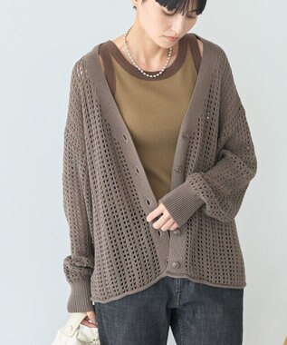 AMERICAN HOLIC メッシュカーディガン Beige