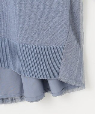 ANY SIS 【WEB・一部店舗限定】バックチュールコンビ ニット ブルー