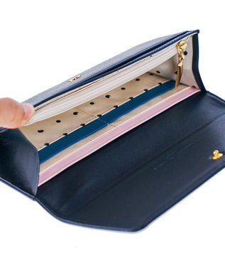 tsumori chisato CARRY くもマーク 長財布 かぶせタイプ ネイビー