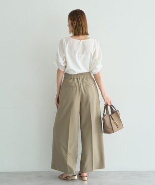 YECCA VECCA パールタックスリーブブラウス Off White