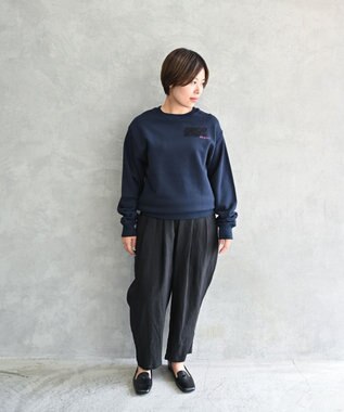 muuc 〈コットン100% 12.7オンス生地＆裏面パイル〉花刺繍のスウェット ネイビー