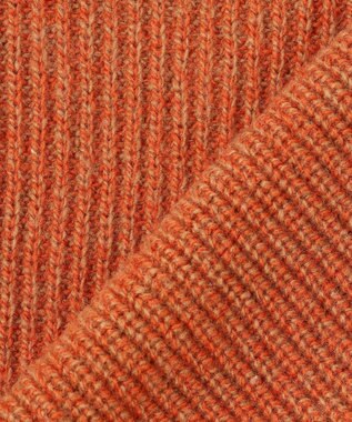 J.PRESS MEN 【Cash Lamb's Wool】畔編みハーフジップ ニット オレンジ系