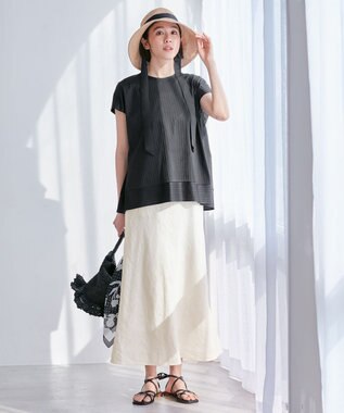 自由区 レースアップ サンダル ブラック系