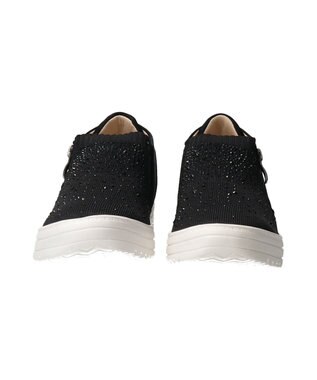 Bridget Birkin 【Round About】ラインストーンインヒールスニーカー ブラックコンビ