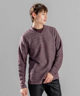 JOSEPH HOMME 【LEON 掲載】ストームリップル　Vネックカットソー ブラウン系