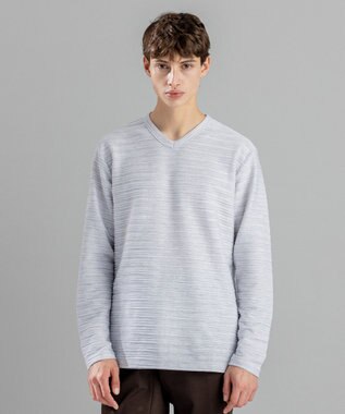 JOSEPH HOMME 【LEON 掲載】ストームリップル　Vネックカットソー ライトグレー系