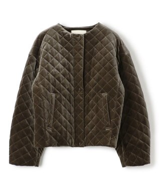 uncrave ベロア キルティング ブルゾン（uncrave WHITE） カーキブラウン