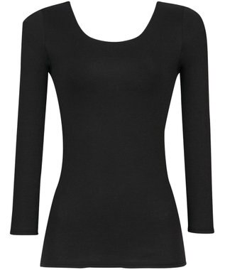 WACOAL 【スゴ衣】 あったかインナー 8分袖 ふんわりあったか 「天綿」使用 吸湿発熱性 長袖 綿混(身生地) 肌着 CLD325 /ワコール ブラック