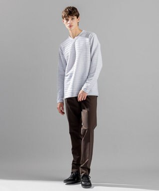 JOSEPH HOMME 【LEON 掲載】ストームリップル　Vネックカットソー ライトグレー系