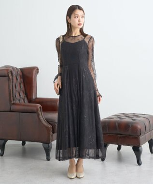 earth music&ecology SET2点レースワンピース＋キャミワンピース ブラック