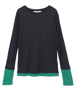 AMERICAN HOLIC 配色シアーレイヤードプルオーバー Green