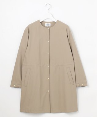 J.PRESS LADIES L 【洗える・撥水】ドライツイルストレッチ ノーカラー コート モカ系