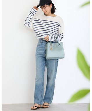 MioFIRANO カジュアルシックグロウウィーブハンドバッグ 2WAY チャーム付き　FIRANO フィラノ BLUE