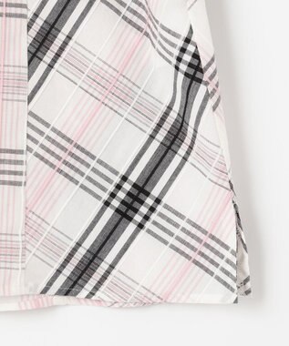 ANY SIS 【洗える】チェックフレア ブラウス オフホワイトベース