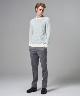 JOSEPH HOMME チャンディーガルジャガード　クルーネックニット スモーキーグリーン系