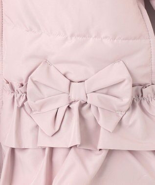 ANY KIDS 【洗濯機OK】中綿リボンコート ピンク