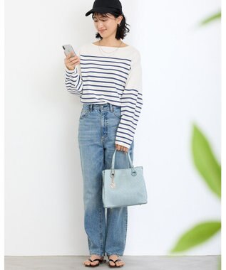 MioFIRANO カジュアルシックグロウウィーブハンドバッグ 2WAY チャーム付き　FIRANO フィラノ BLUE