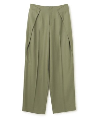 BEIGE， TERNES / 変形タックウールワイドパンツ L.Khaki