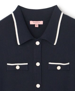 TOCCA BI-COLOR KNIT DRESS ニットドレス ネイビー系