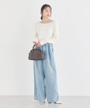 earth music&ecology 【前後2WAY】ツイストカットアウトプルオーバー Ivory