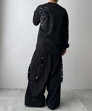 WEGO エンボスグラフィックT(LS) ブラック