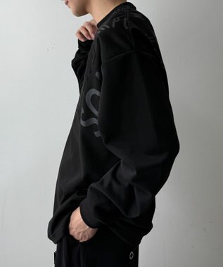 WEGO エンボスグラフィックT(LS) ブラック