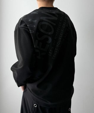 WEGO エンボスグラフィックT(LS) ブラック