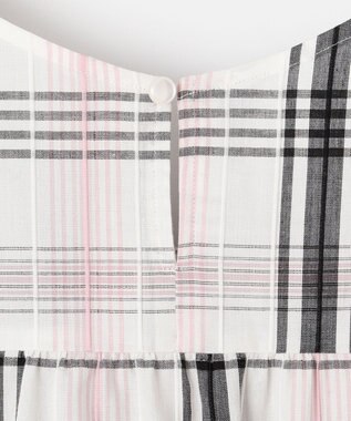 ANY SIS S 【洗える】チェックフレア ブラウス オフホワイトベース