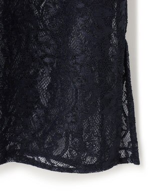 ICB 【洗える】ナイロンラッセルレース シャツワンピース ネイビー系