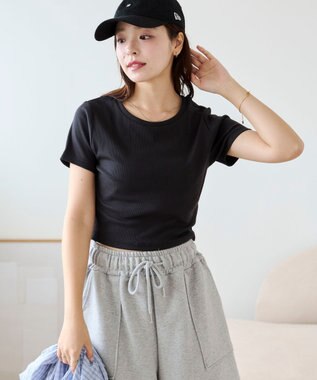 WEGO 【SMサイズ展開】コンパクトリブT ブラック