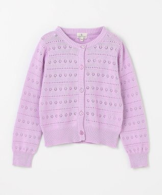 組曲 KIDS 【110-140㎝】フラワーアイレット カーディガン ラベンダー系