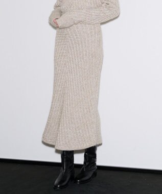 JOSEPH ファジーケーブル　フレアスカート Khaki