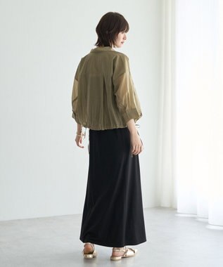 YECCA VECCA 【2点SET】シアーシャツ×Aラインキャミワンピース Purple