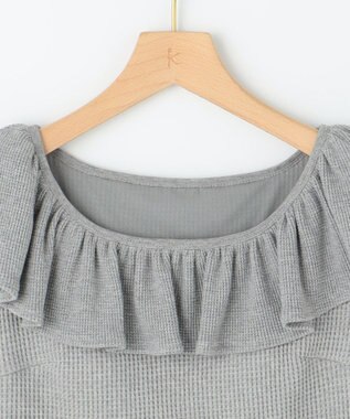 組曲 【組曲×setsuko sagittaire】カップ付きフリルTシャツ グレー系