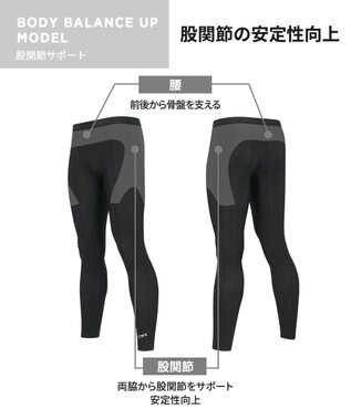 CW-X 【MEN】 CW-X スポーツタイツ 股関節・腰サポート 下半身の軸がブレにくい 球技 陸上 ロング 足首丈 3Lサイズまで対応 大きいサイズ メンズ HOO509 /ワコール ブラック