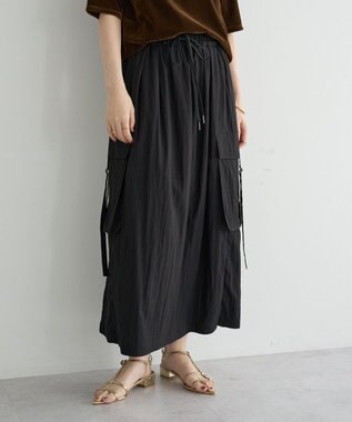 YECCA VECCA 【UVカット/接触冷感/遮熱】COOLカーゴロングスカート Charcoal Gray