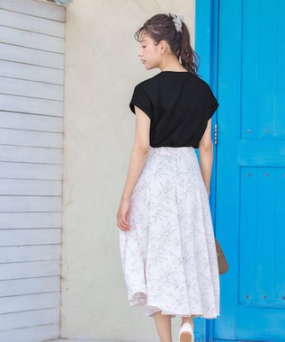 Tiaclasse 【洗える】立体刺繍ロゴTシャツカットソー ブラック