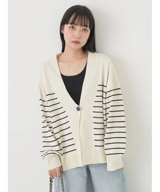 earth music&ecology ＵＶカット加工　ＢＩＧカーディガン Border