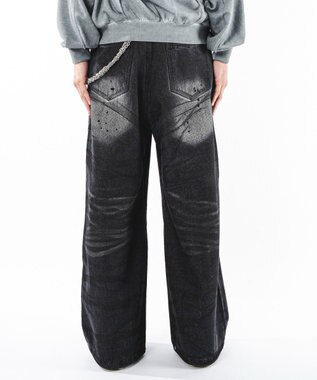 WEGO 【ユニセックス着用ITEM】スーパーバギーダーティデニムパンツ デニムブラックソノタ